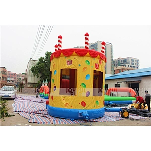 Factory price inflatable birthday cake inflatable bouncer house for party
