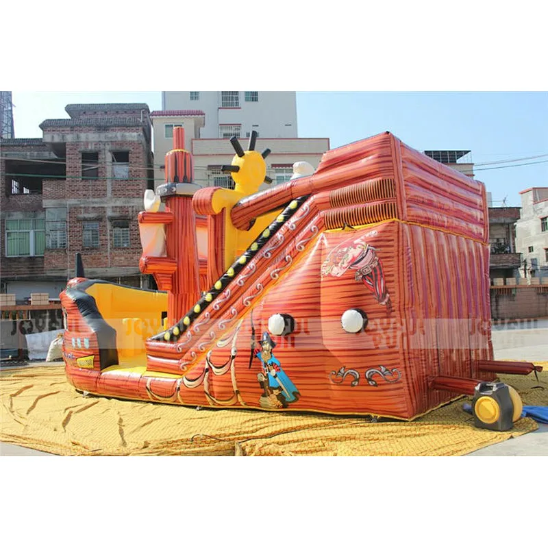 High quality professional factory inflatable full printed inflatable pirate ship slide playground inflatable game