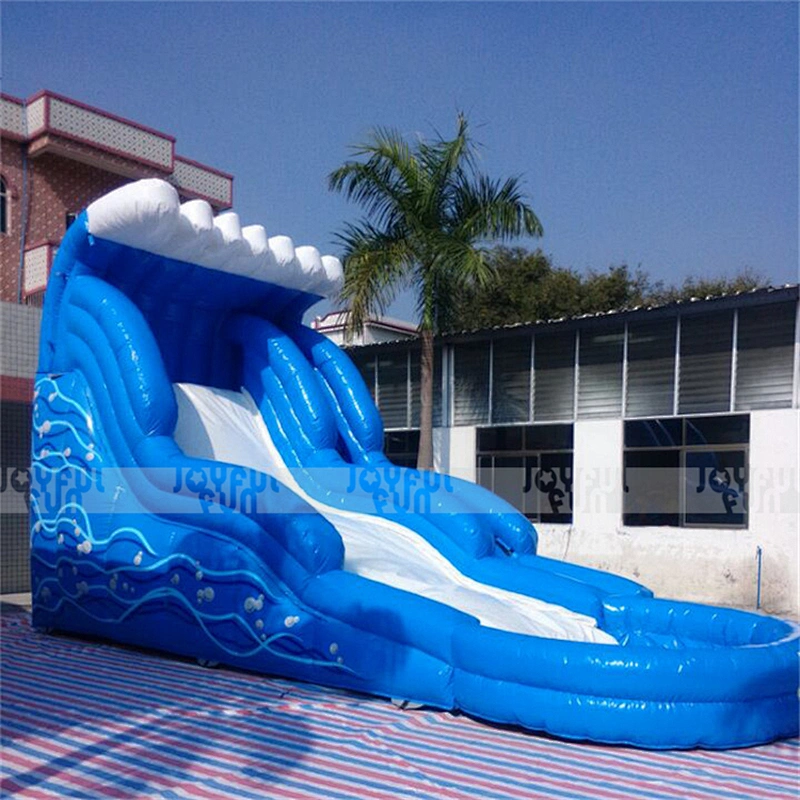Amusement park wavy commercial inflatable water slide with pool inflatable amusement equipment for sale
