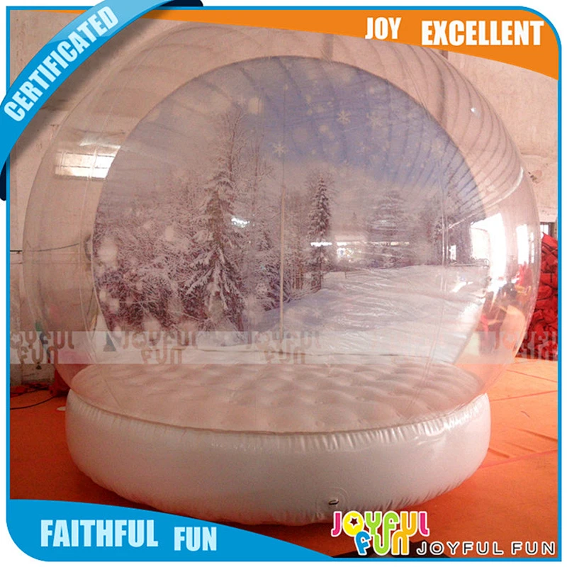 Hot sale happy Inflatable Christmas snow ball 3.5 mm clear PVC snow tree landscape beauty Christmas ball for sale