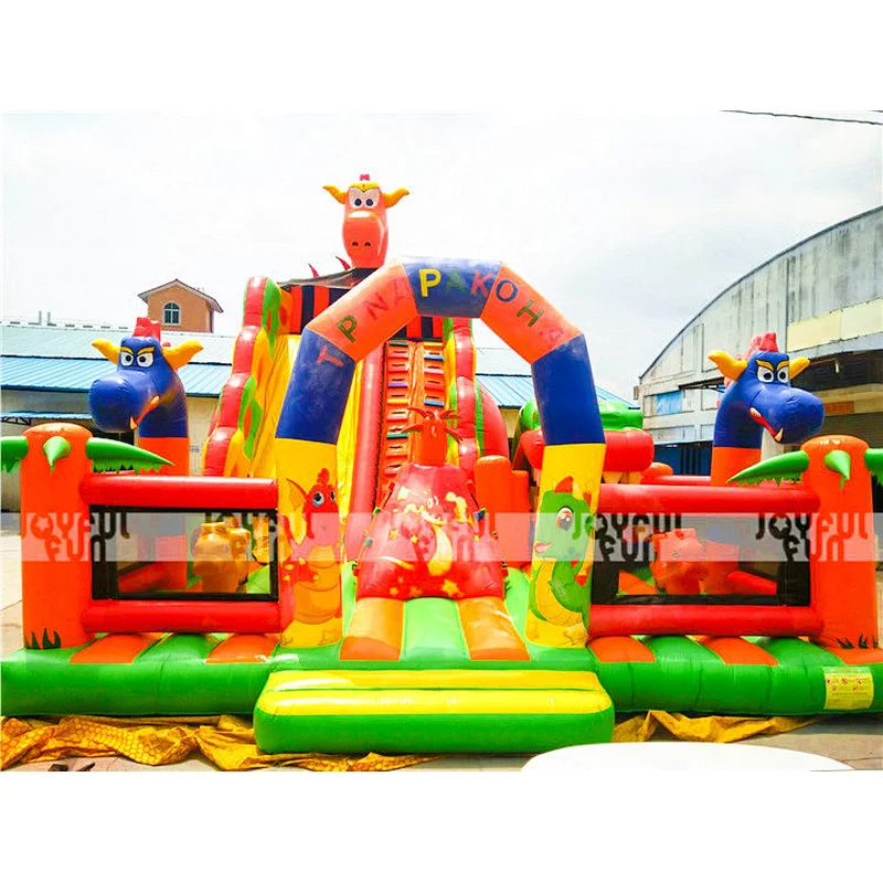 Factory Direct Sale Dragon Dinosaur Movable Mouth Big Slide Playground