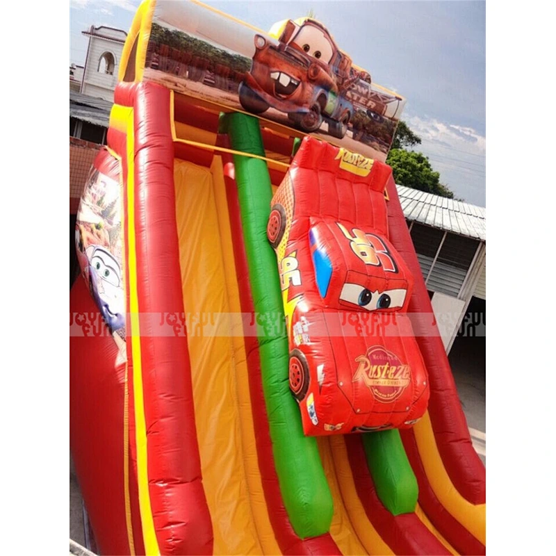 Factory price giant cartoon cars inflatable slide,inflatable bouncy slide for sales
