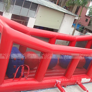 2019 Entertain funny inflatable adult sport game long handle bergs jumper ball with frame and door