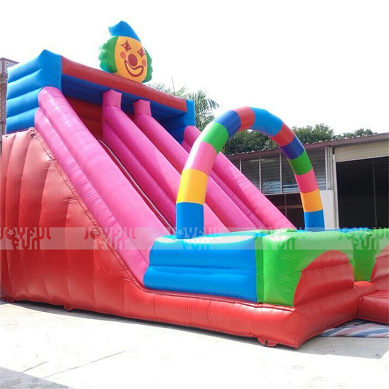 China low price high quality funny game inflatable slide clown dry slide inflatable jumping game for sale