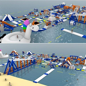 2021 JOYFUL FUN Commercial Large Adult Water Games Amusement Floating Inflatable Water Park
