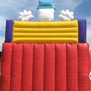 Clown theme 2-lane slide outdoor inflatable dry slide for kids or adult