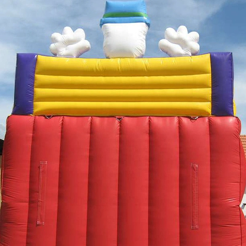 Clown theme 2-lane slide outdoor inflatable dry slide for kids or adult