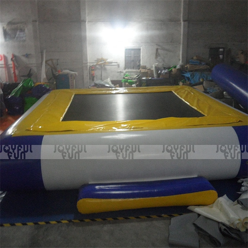 Floating water park toy rectangular inflatable jumping trampoline for sale