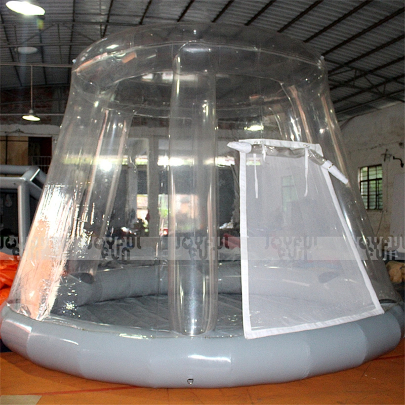 Clear home gym inflatable tent with basketball hoop for children