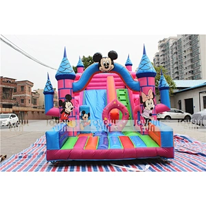 Professional factory favorite Micky Mouse cartoon inflatable slide inflatable dry slide for amusement park