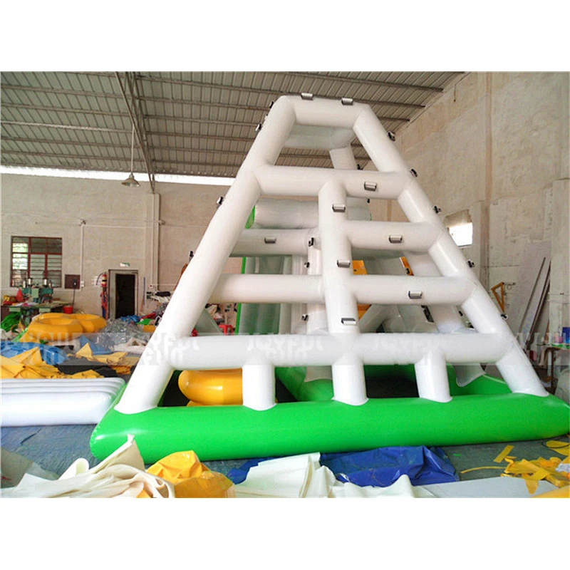 Commercial cheap Inflatable Floating Water slide Inflatable PVC Floating Pyramid Slide rock climbing wall
