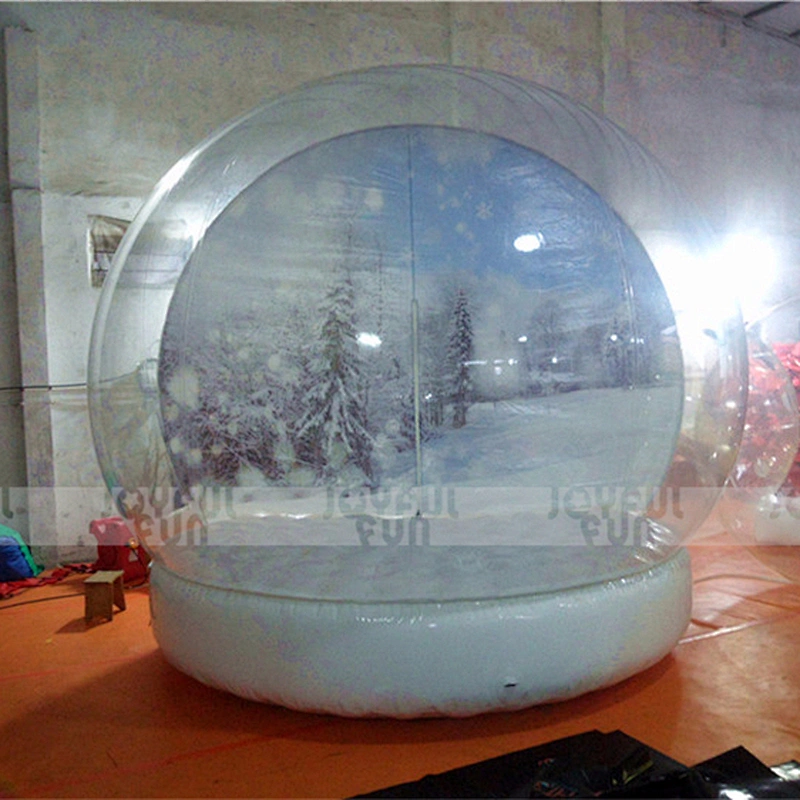 Hot sale happy Inflatable Christmas snow ball 3.5 mm clear PVC snow tree landscape beauty Christmas ball for sale