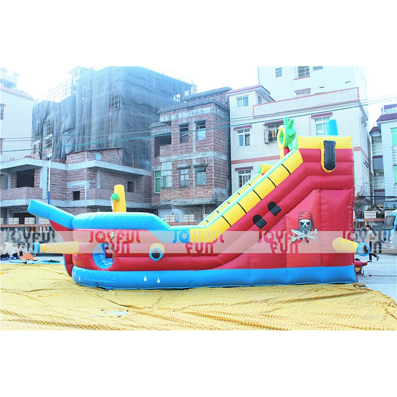 Factory Price Soft Play Equipment Pirate Ship Inflatable Playground with Big Slide for Sale