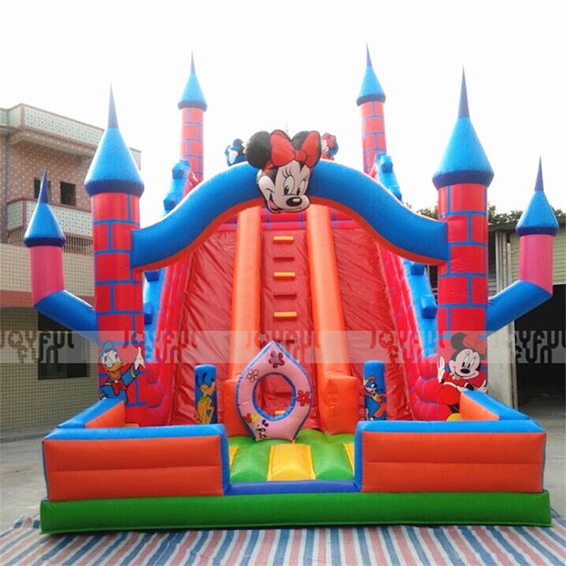 Cartoon mouse inflatable bouncer castle slide entertainment equipment interesting game for sale