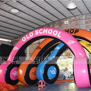 Top Quality Custom color Inflatable plastic gate main entrance Inflatable ear phone shape exhibition arch door
