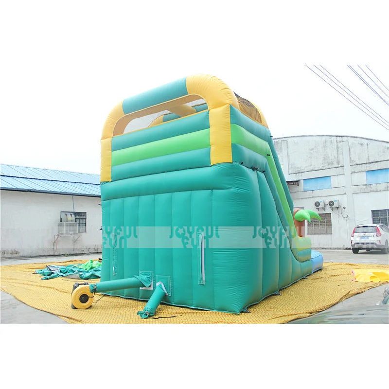 Durable quality cheap price inflatable small slide with coconut trees pool inflatable water slide with pool