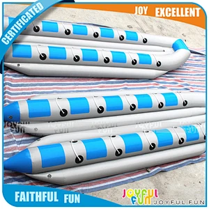Water game inflatable fishing banana boat with seat for sale