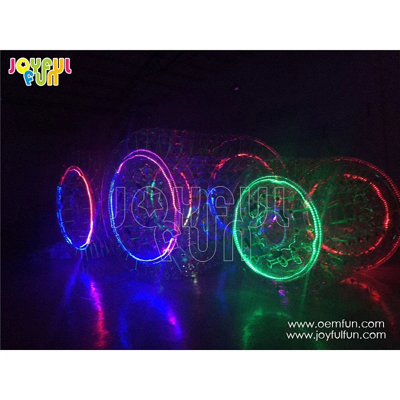 Fashionable design popular inflatable LED light water roller inflatable LED roller wheel game
