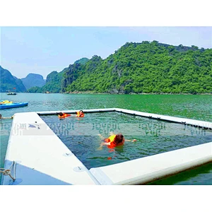 Popular design yacht water inflatable float pool inflatable DWF aqua boat pool for adults