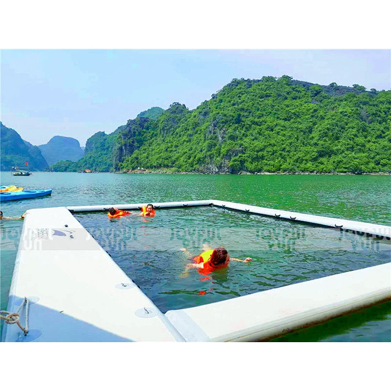 Popular design yacht water inflatable float pool inflatable DWF aqua boat pool for adults