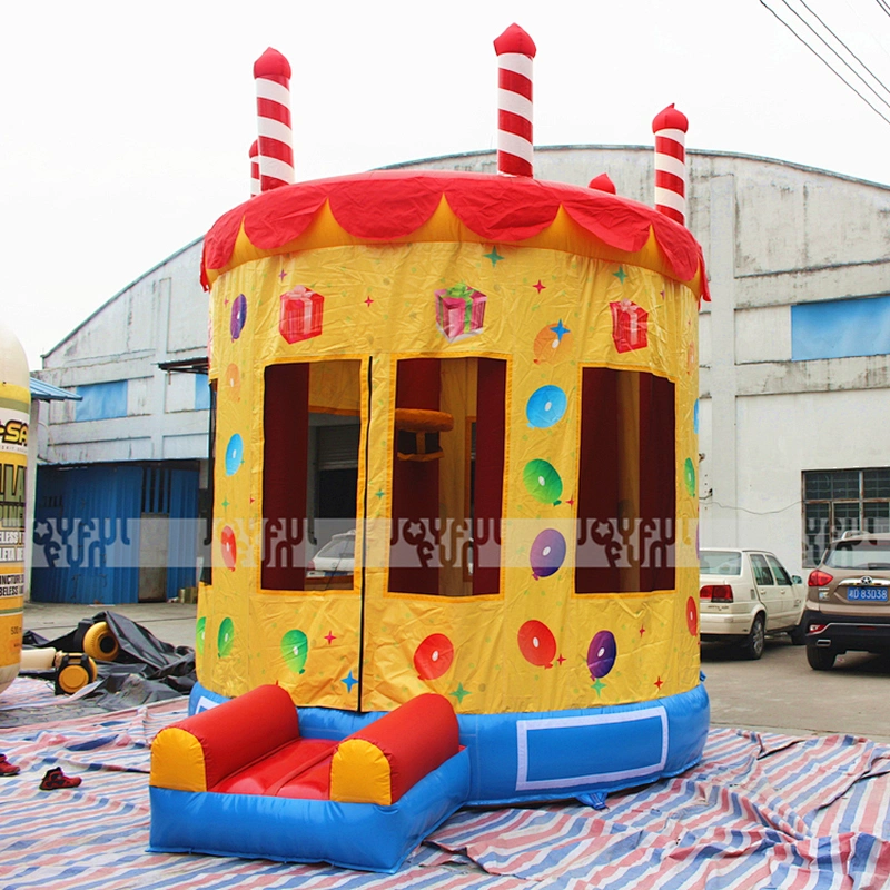 Factory price inflatable birthday cake inflatable bouncer house for party