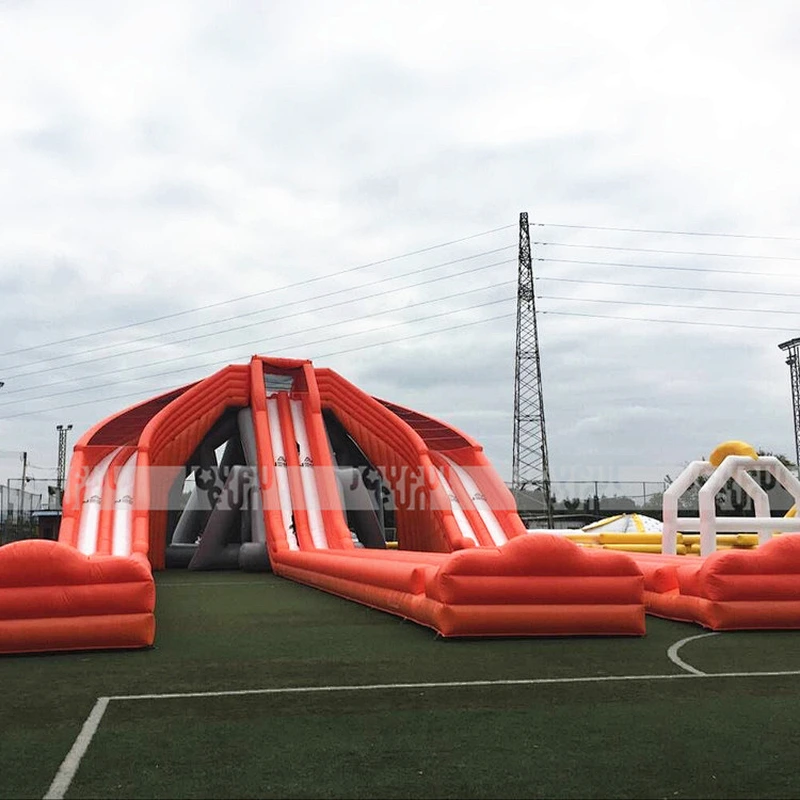 Giant factory price inflatable hippo 3 slips 6 lanes slide inflatable water slide for sale