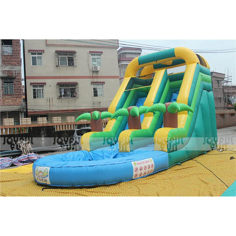 High Quality Amusement Park Tropical Inflatable Water Slide with Pool Cleaner