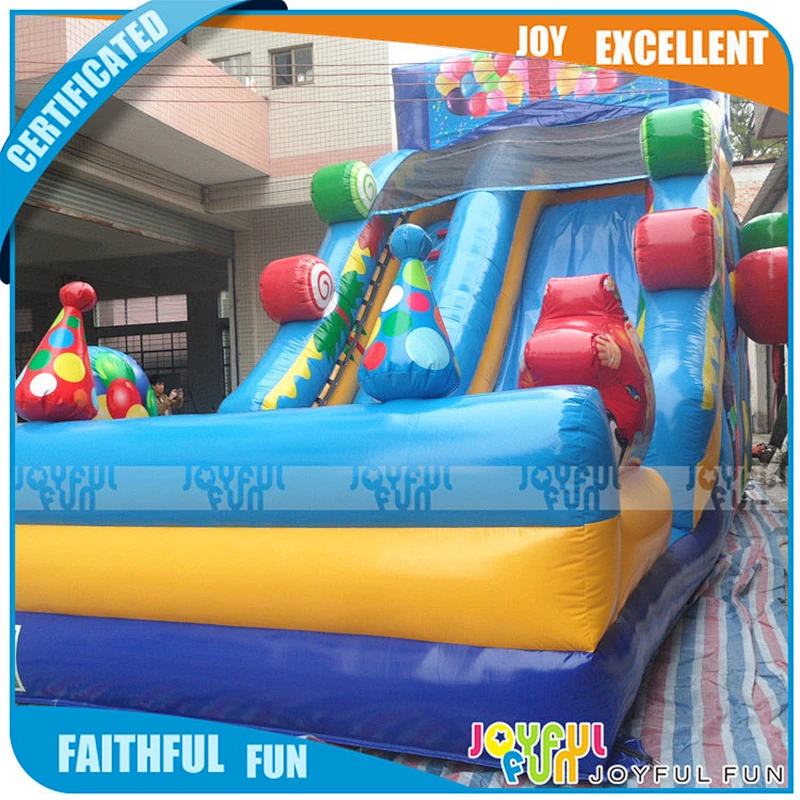 Commercial inflatable water slide, inflatable slide with landing, inflatable bouncy slide for slide