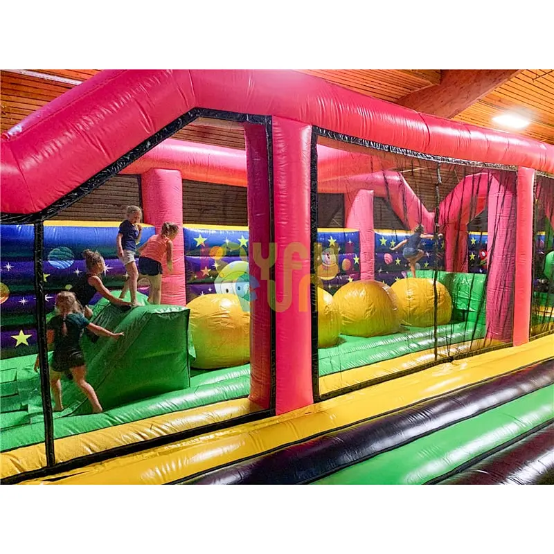 Giant model Guangzhou factory inflatable castle playground with big slide for amusement park