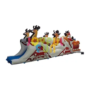 Christmas Theme Inflatable Obstacle Course Durable Inflatable Obstacle Christmas Deer Obstacle Course