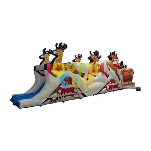 Factory Price High Quality Christmas Big Sport Games Used Adult Inflatable Obstacle Course for Sale