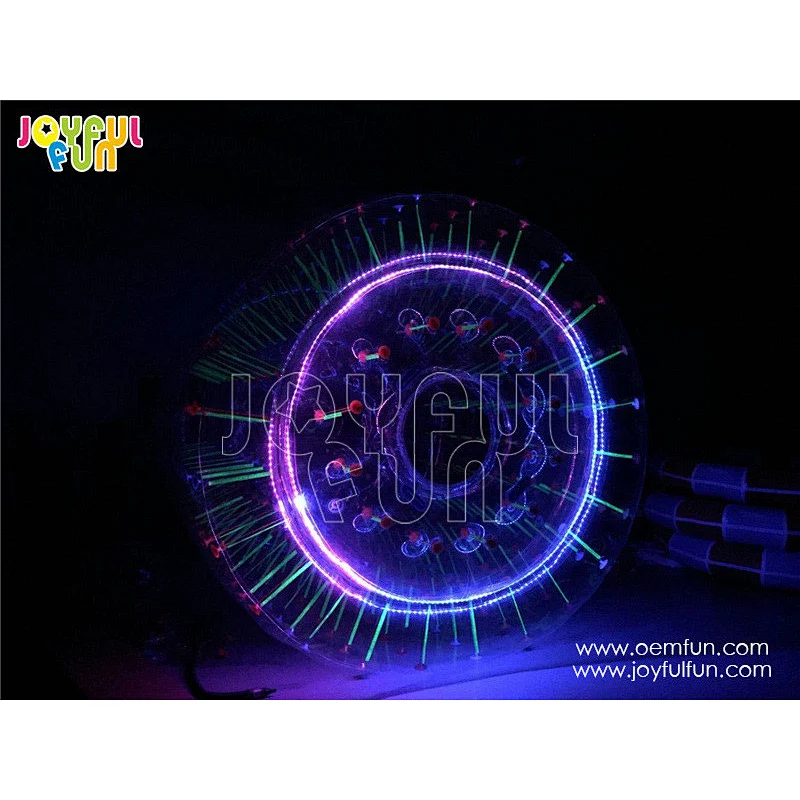 Fashionable design popular inflatable LED light water roller inflatable LED roller wheel game