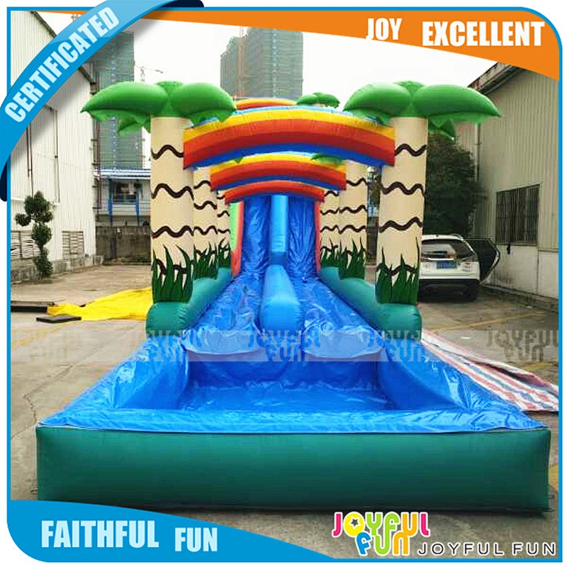 Cheap inflatable water slide, inflatable slide with pooling, inflatable bouncy slide for kids