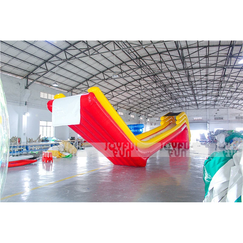 Outdoor big red and yellow inflatable water slide for yacht