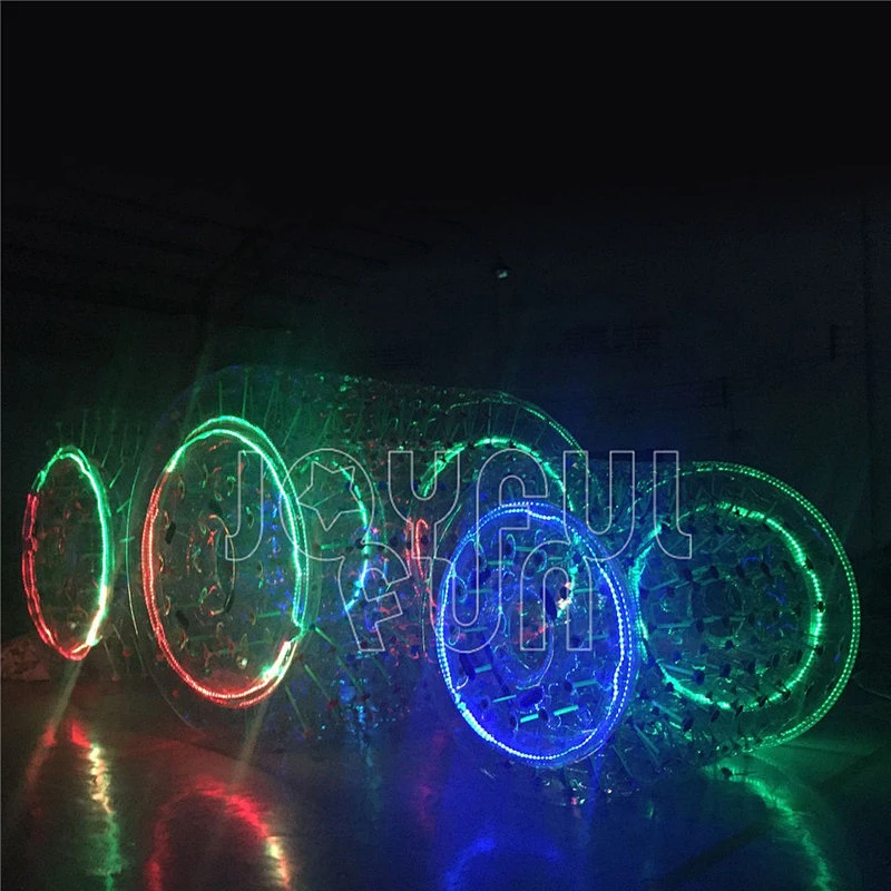 Swimming pool use colorful led light inflatable fun roller water roller/ inflatable walking roller/ water park toys