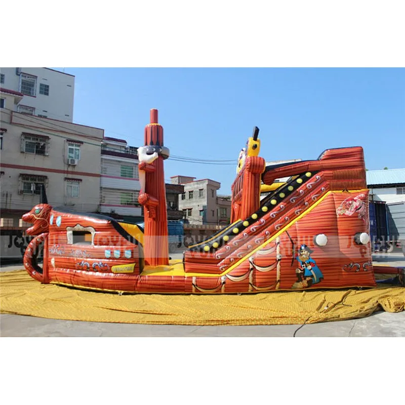 High quality professional factory inflatable full printed inflatable pirate ship slide playground inflatable game