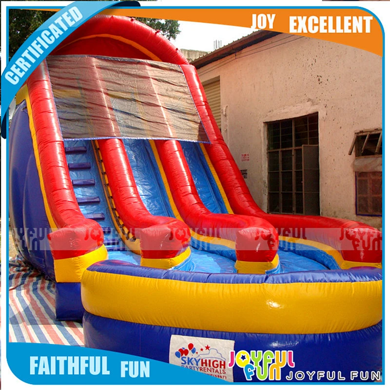 Commercial grade inflatable slide with pooling used giant inflatable bouncy slide for kids