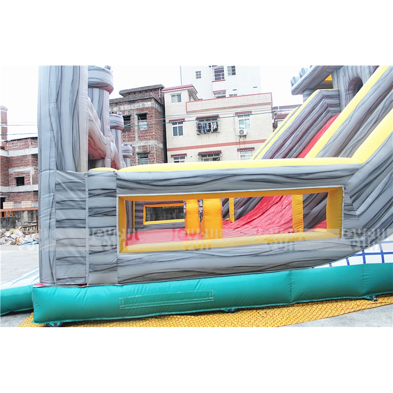 Hot Selling Outdoor Playground Equipment Rock Marble Inflatable Playground with Big Slide for Sale