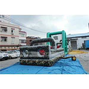 High Quality Crazy Inflatable Obstacle Course Military with Slide