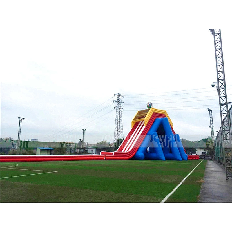 Large 4 lanes hippo inflatable long way water slide for adult
