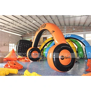 Top Quality Custom color Inflatable plastic gate main entrance Inflatable ear phone shape exhibition arch door