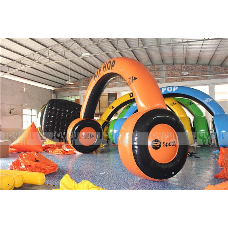 Top Quality Custom color Inflatable plastic gate main entrance Inflatable ear phone shape exhibition arch door
