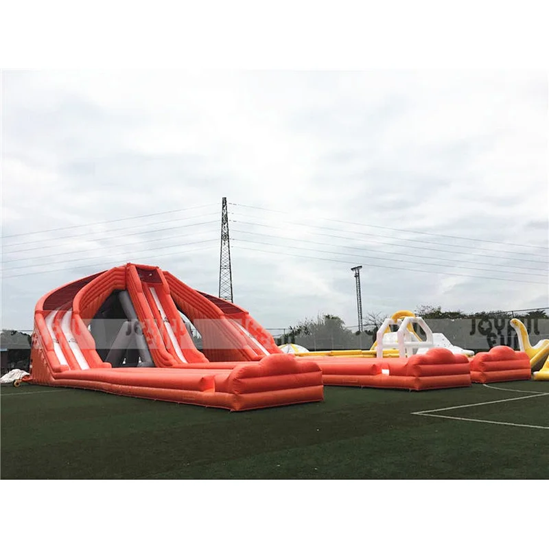 High Quality Customized Design Commercial Grade Outdoor Water Slides 6 Lanes Large Inflatable Hippo Water Slide for Sale