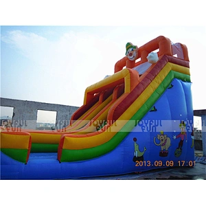 Amusement park toys inflatable clown theme children favorite dry slide inflatable game for sale