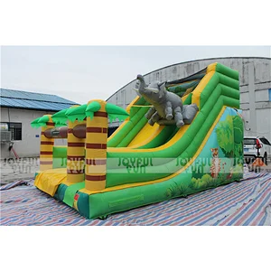 Cost-effective inflatable animal world theme dry slide inflatable jumping toys for kids