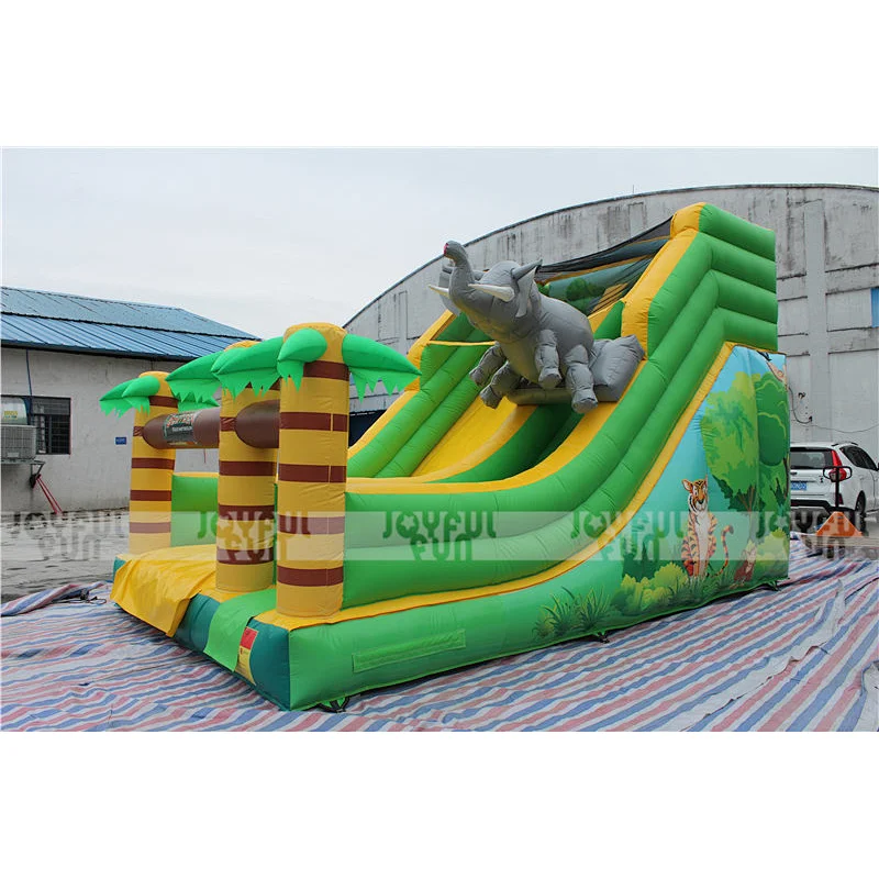Cost-effective inflatable animal world theme dry slide inflatable jumping toys for kids