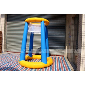 Factory Price good quality inflatable beach welding water basketball yellow and blue with net for pitching ball