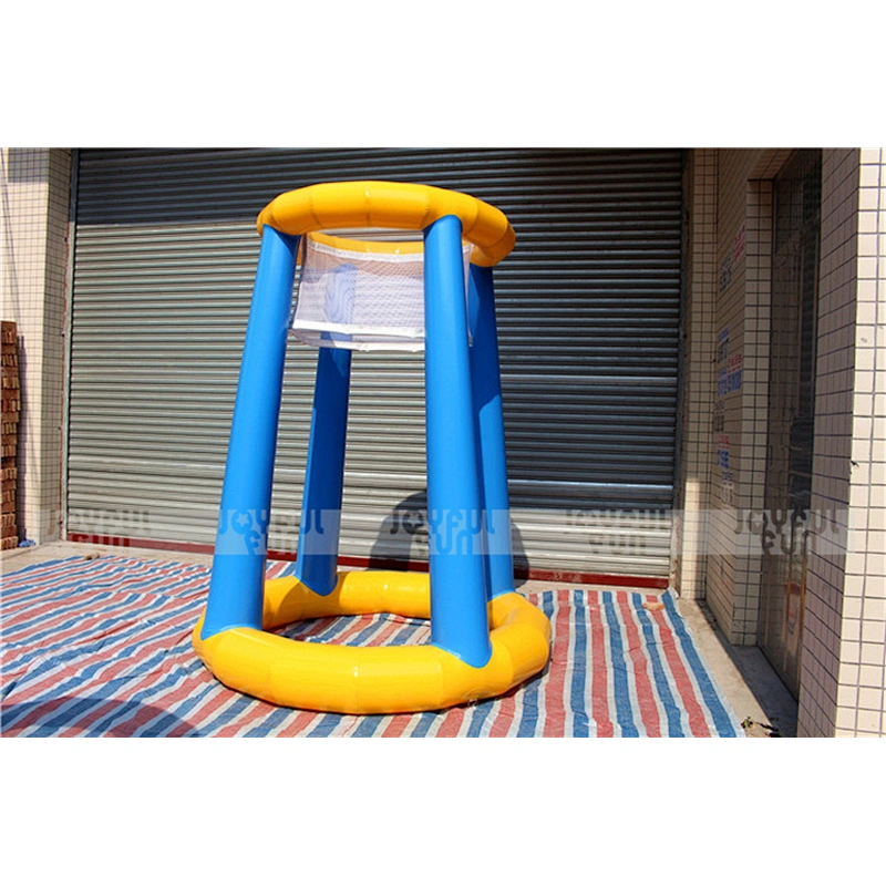 Factory Price good quality inflatable beach welding water basketball yellow and blue with net for pitching ball
