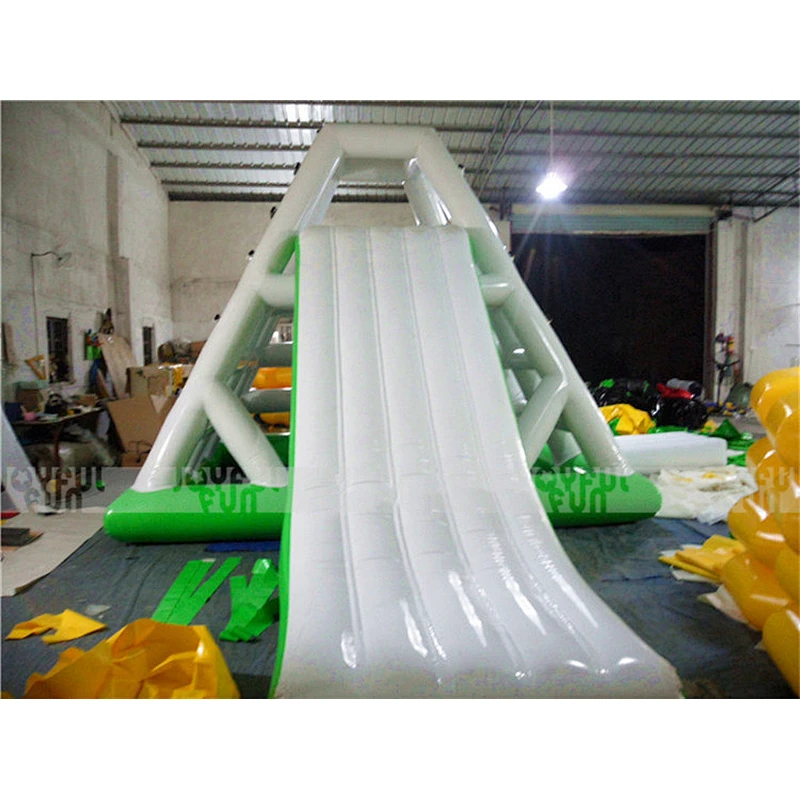 Commercial cheap Inflatable Floating Water slide Inflatable PVC Floating Pyramid Slide rock climbing wall