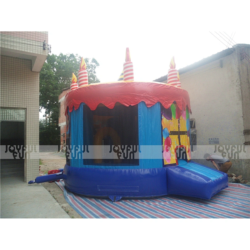 Factory price birthday cake bouncer inflatable jumping house for party